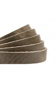 DQ leather flat 10mm Beluga grey-taupe